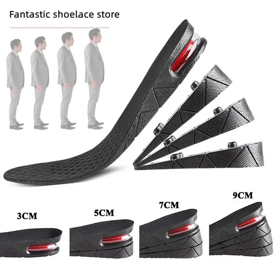 Height Increase Insoles for Men Women Heel Shoe Lift Insert Air Cushion Heightening Insoles Adjustable Shock Absorbing Foot Pad