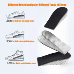 2-4cm Memory Foam Insoles for Shoes Men Height Increase Templates Breathable Sweat-absorbent Insoles for Feet Running Accessorie