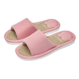 TZLDN Summer Women Home Slippers Linen Summer Lightweight Flat Sandals Breathable Comfortable Non-Slip Slides Indoor Men Slipper