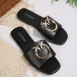 New Women's Spring Summer Fashion Trend Slip-On Sandals Anti-Slip Breathable Lightweight Casual Outdoor Beach Shoes Flat Heel