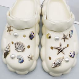 16PCS DIY Starfish Shoe Charms Bling Conch Shoes Buckle Decorations Removable Shell Shoe Accessories Mutlifunctional Shoe Clips