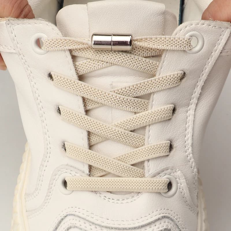 Elastic Laces Sneakers No Tie Shoe Laces Capsule Lock Shoelaces Without Ties Kids Adult 0.6cm Flat Shoelace for Shoes