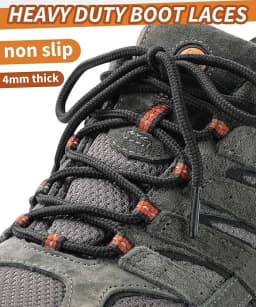 Heavy Duty Round Boots Shoelaces Durable Polyeste Outdoor Shoe Laces for Hiking Sporting Running Tear-Resistant Cotton Laces