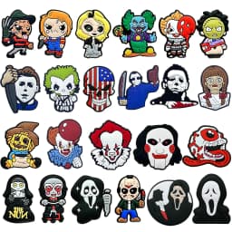 23Pcs Cartoon Shoe Charms Clog Sandal Accessories DIY Shoe Decoration Wristband Men Women Party X-mas Gifts
