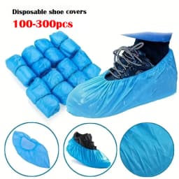 100/200/300PCS disposable waterproof shoe cover plastic non-slip foot cover indoor PE padded shoe cover