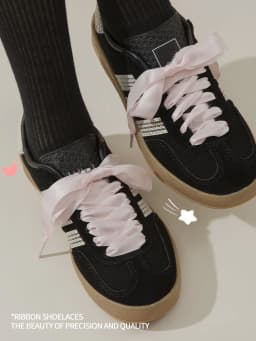 2CM Wide Satin Ribbon Shoelaces Smooth Silky Flat Laces for Sneaker Canvas Casual Shoes Adjustable Length 80cm/100cm/120cm/140cm