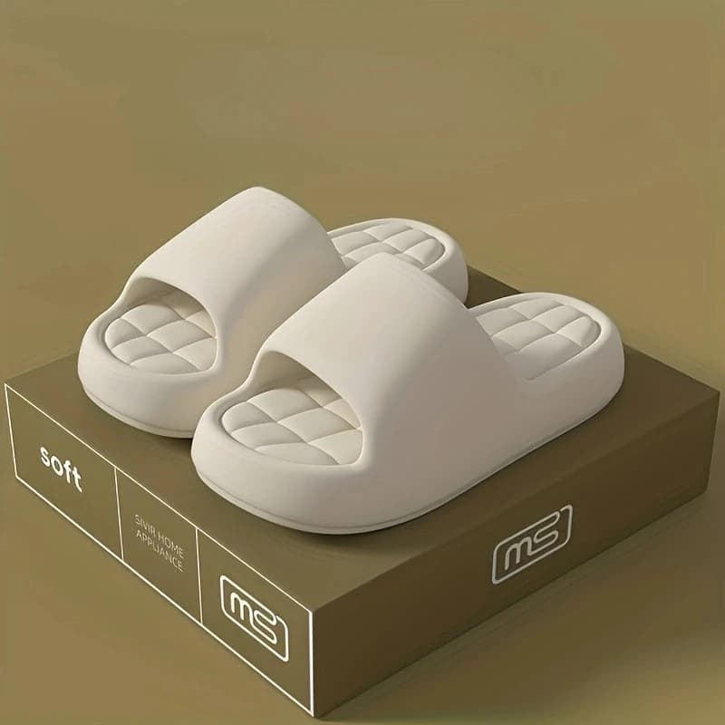 Men Cloud Slippers EVA Thick Platform Slides Soft Pillow Feel Non Slip Indoor Home Sandals Summer Outdoor Beach Shower Slides