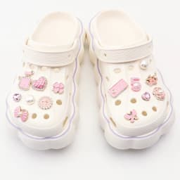 Pearl Shoe Charms Set Creative DIY Pink Shoe Flower Diamond Butterfly Rhinestone Detachable Chain Buckle Shoe Decoration 1 Set