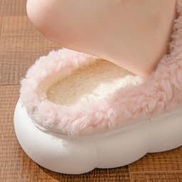 Women's Bow Slippers Thick-Soled Soft-Soled Bedroom Cotton Shoes Outdoor Indoor Winter Plush Non-Slip Bow Warm Houseshoes