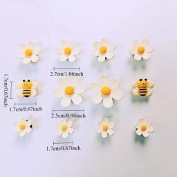 New Best Selling Hole Shoes Charms Ready To Put on White Daisy Sunflower Combination Suit Shoe Buckle Girlish Shoes Accessories