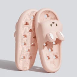 Cartoon Women Bathroom Slippers Cute Non-Slip Leaky Sandals Fashion Thick Bottom Slides Home Men Quick Drying Flip Flops