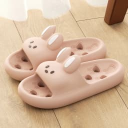 Cartoon Women Bathroom Slippers Cute Non-Slip Leaky Sandals Fashion Thick Bottom Slides Home Men Quick Drying Flip Flops