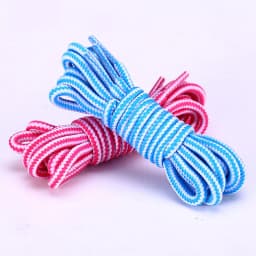 1Pair Boots Round Shoe Laces Striped Double Color Fashion Shoelaces Outdoor Hiking And Leisure Sports Shoelace 18 Color