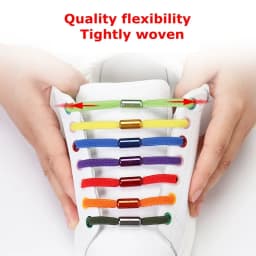 18 Colors Free to Match Elastic Shoelaces Lock Lazy Laces Flat Multi Color Options No Tie Shoelace Round Capsule Metal