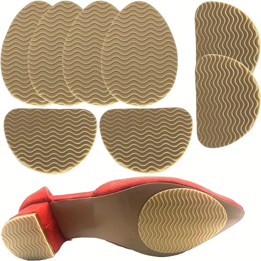 4 Pieces of Anti Slip Rubber Shoe Sole Pads - Can Enhance Stability, Noise Reduction, and Protect Shoe Insoles