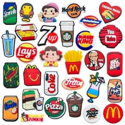 Hot Toys Beverage Series 12-100pcs Shoe Charms For Sandals,Shoe Decoration Accessories Shoe Pins Great Gift For Men Women