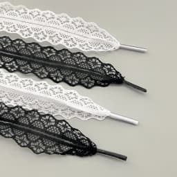 1Pair Fancy Lace Shoelaces for Women Casual Shoes Width Flat Shoelace for Sneakers Black White Shoe Laces Accessorices