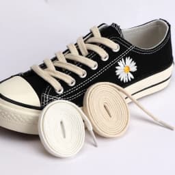 1Pair Cotton Flat Shoelaces Sneakers Canvas Shoe laces Women Men Shoelace White Black Beige Classic Laces for Shoes Strings