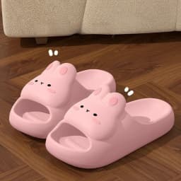 Women's Summer Sandals and Slippers Home Cute Rabbit Style Bathroom Non-Slip Feeling EVA Thick Slippers