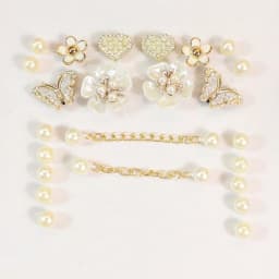 Shoe Charms for Clogs Silver Color DIY Accessories Cute & Edgy Butterfly Pearl Chains Flower Animals Decor Fashion For Sandals