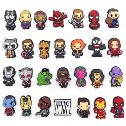 Mesuca Marvel Super Hero PVC Shoe Charms Spider Iron Man Hulk Captain America Clog Shoe DIY Decor Accessories Gift
