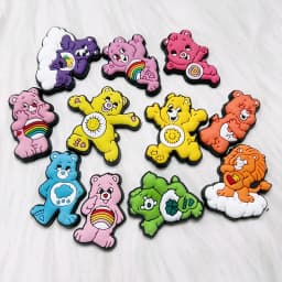 5-100PCS Rainbow Bear Shoes Charms DIY PVC Shoe Bag Wrist Strap Accessories For Wristband Pendant Decoration Kids Party Gifts