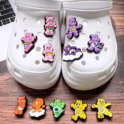 5-100PCS Rainbow Bear Shoes Charms DIY PVC Shoe Bag Wrist Strap Accessories For Wristband Pendant Decoration Kids Party Gifts