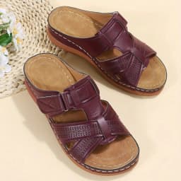 2026 Summer Women Wedge Sandals Premium Orthopedic Open Toe Sandals Vintage Anti-Slip Leather Casual Female Platform Retro Shoes