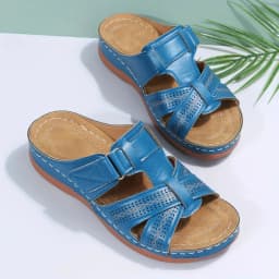 2026 Summer Women Wedge Sandals Premium Orthopedic Open Toe Sandals Vintage Anti-Slip Leather Casual Female Platform Retro Shoes