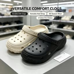 Cushioned Thick‑Sole Clogs|Unisex EVA Breathable Hole Shoes, Non‑Slip Slip‑On Sandals for Home Beach Camping