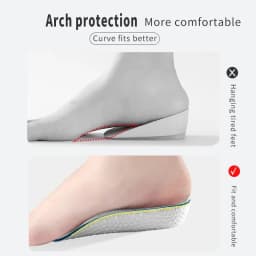 New Half Invisible Heighten Shoe Insoles Heel Insert Sport Cushion Height Increase EVA Memory Foam Heel Lifting 1.5/2.5/3.5CM
