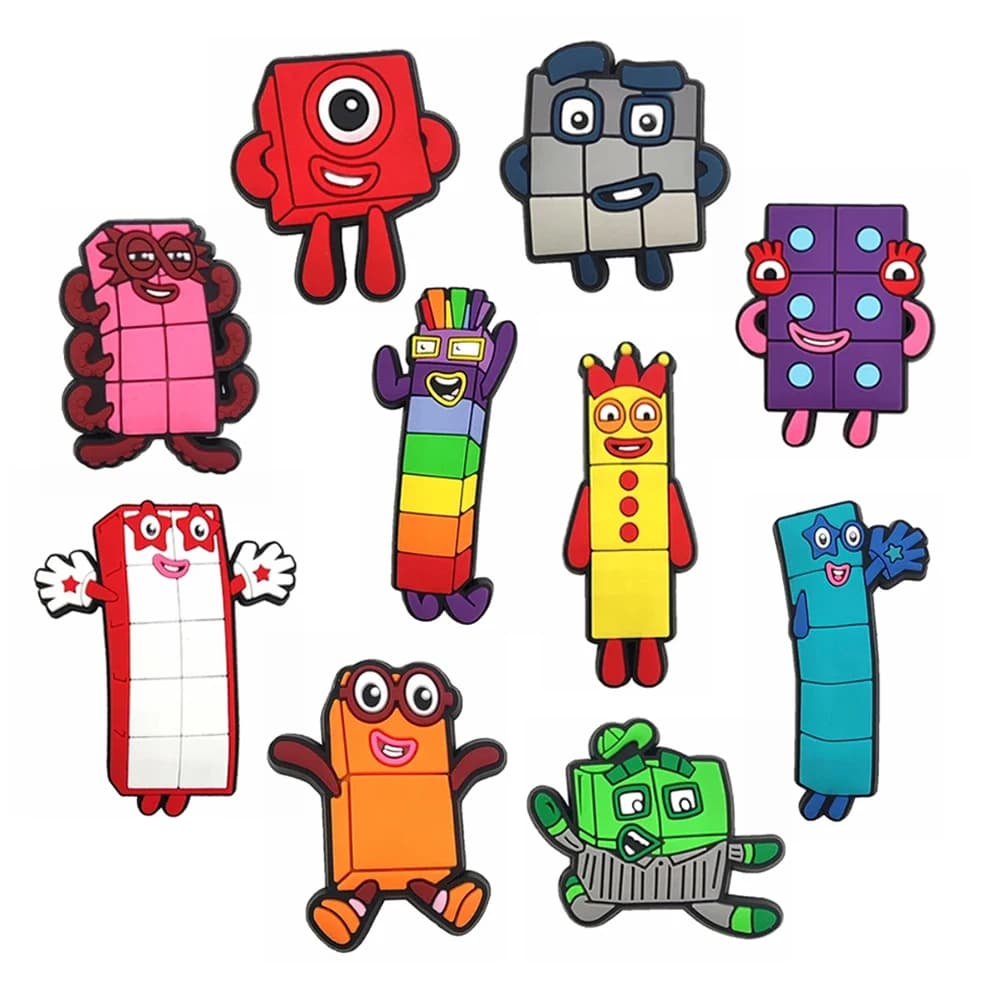 10/50pcs Block Creative Building Blocks Shoe Charms Shoes Accessories Decoration Buckle for Bubble Slides Clog Sandals Crocs