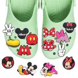 5/8/14Pcs Set Thickened Hi-Q Cute Mickey Minnie Soft PVC Shoe Charms For Slides Sandals DIY Custom Accessories Shoe Hole Decor