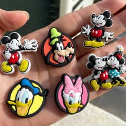 5/8/14Pcs Set Thickened Hi-Q Cute Mickey Minnie Soft PVC Shoe Charms For Slides Sandals DIY Custom Accessories Shoe Hole Decor