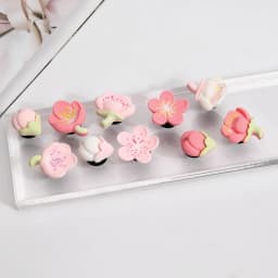 10 PCS Romantic Cherry Blossoms Shoe Charms for Crocs DIY All-match Detachable Shoes Buckle Decoration Accessories Gifts