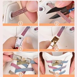 No Tie Shoe Laces Diamond Buckle Elastic Laces Shoelaces Pearl Light Colorful Fashion Without Ties Laces Sneaker Kids Adult