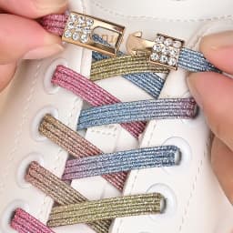No Tie Shoe Laces Diamond Buckle Elastic Laces Shoelaces Pearl Light Colorful Fashion Without Ties Laces Sneaker Kids Adult