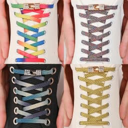 No Tie Shoe Laces Diamond Buckle Elastic Laces Shoelaces Pearl Light Colorful Fashion Without Ties Laces Sneaker Kids Adult