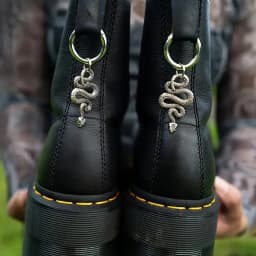 1pair/2pcs/set Silvery Python Boot Charms Snake Gothic DIY Shoe Accessories, Daily Shoe Accessories For Men And Women