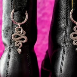 1pair/2pcs/set Silvery Python Boot Charms Snake Gothic DIY Shoe Accessories, Daily Shoe Accessories For Men And Women