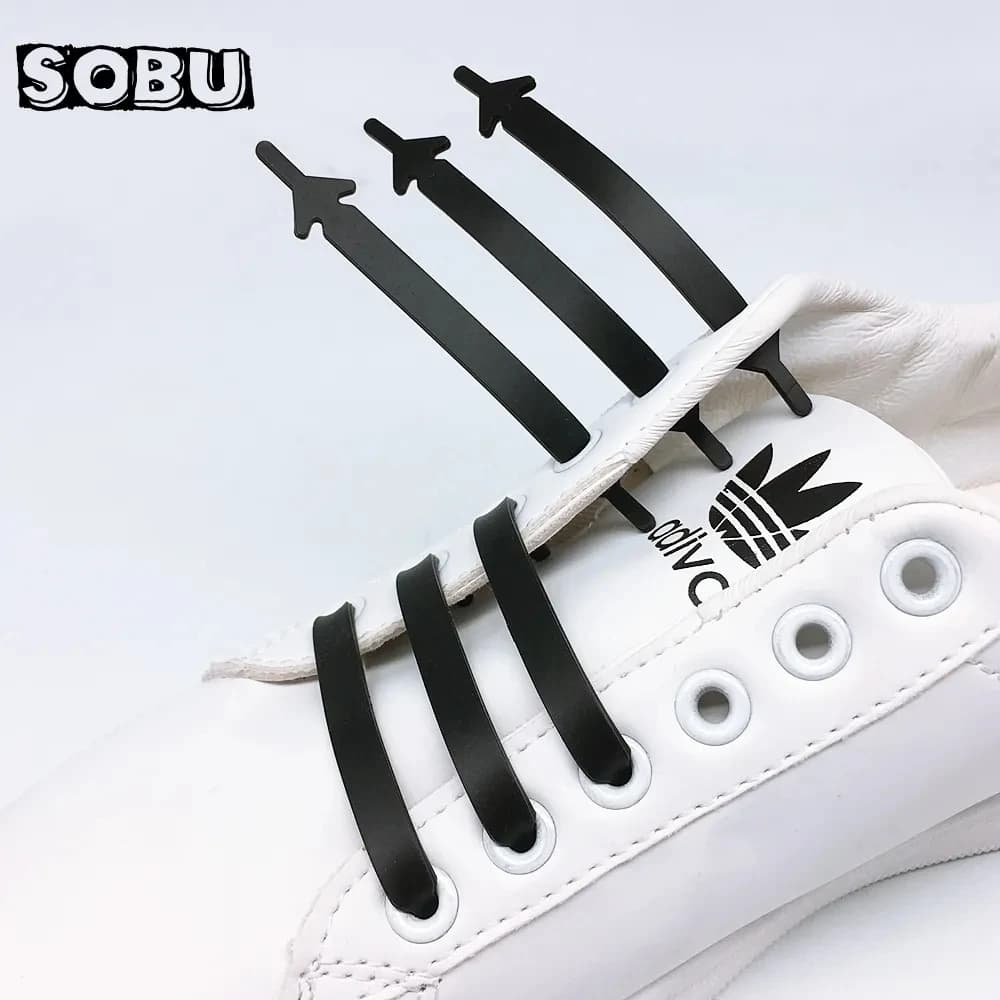 12pcs/lot Silicone Shoelaces No Tie Elastic Shoe Laces Special Shoestrings for Kid/Adult Lacing Rubber Sneakers Shoe Lace