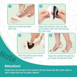 Metatarsal Pads Women Forefoot Pads Stop Feet From Sliding Forward High Heel Comfort Cushion Inserts Non-Slip Resuse Washable