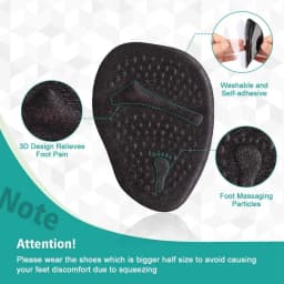 Metatarsal Pads Women Forefoot Pads Stop Feet From Sliding Forward High Heel Comfort Cushion Inserts Non-Slip Resuse Washable