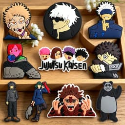 10pcs Jujutsu Kaisen Cartoon Anime Shoe Charms Cool Boy Design for Clogs Sandals Decorative Accessories Perfect Friend Gift