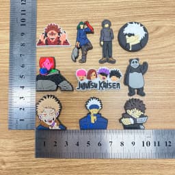 10pcs Jujutsu Kaisen Cartoon Anime Shoe Charms Cool Boy Design for Clogs Sandals Decorative Accessories Perfect Friend Gift