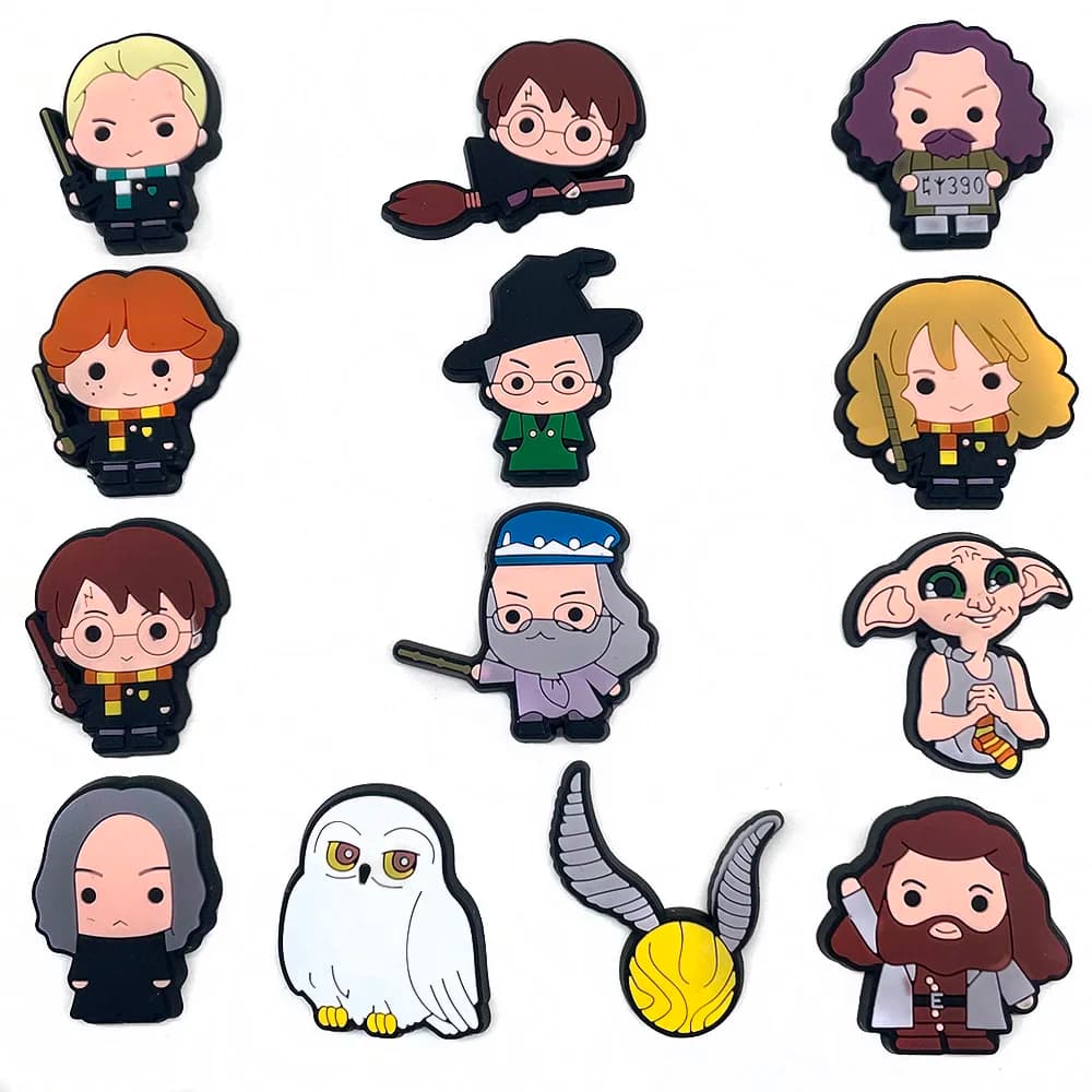 13Pcs/Set Harry Potter Shoe Charms DIY Shoe Buckle Accessories PVC Shoe Decorations Christmas Gifts