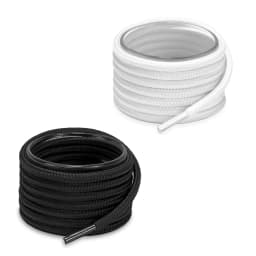 Solid Black Color Round Shoe Laces for Sneakers, Boots and Athletic Shoes, Shoe Strings