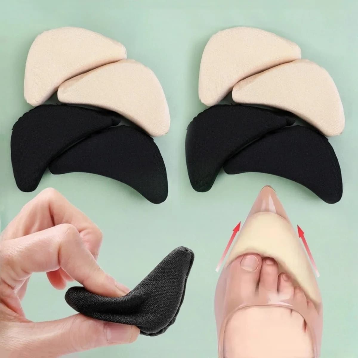 1-4Pairs Sponge Forefoot Insert Pad for Women High Heels Toe Plug Half Sponge Shoes Cushion Feet Filler Insoles Anti-Pain Pads