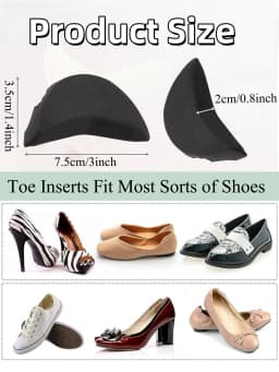 1-4Pairs Sponge Forefoot Insert Pad for Women High Heels Toe Plug Half Sponge Shoes Cushion Feet Filler Insoles Anti-Pain Pads