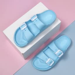Men's Two Slippers with Buckles, Adjustable Boken Slippers, Couple Style Outdoor Daily Lightweight